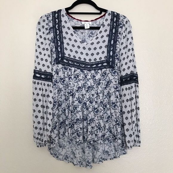 Clover and Scout Boho Long Sleeved Floral Blouse, S - Picture 1 of 7